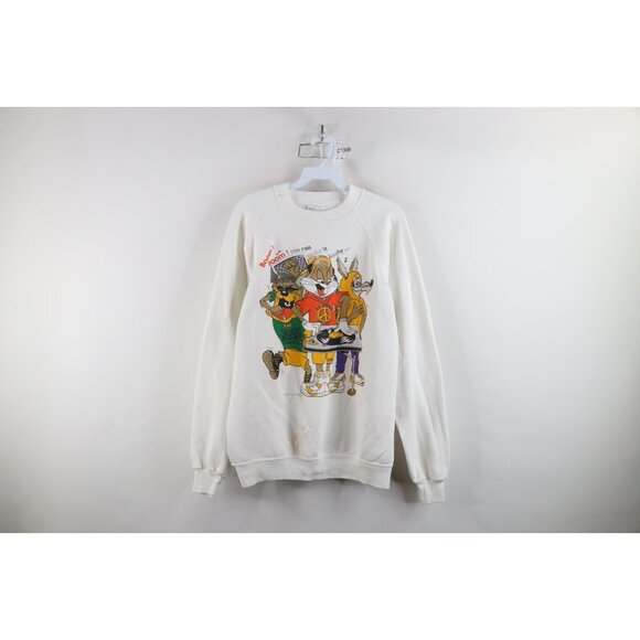 Vtg 90s Looney Tunes Mens XL Distressed Hip Hop Rap DJ Crewneck Sweatshirt USA